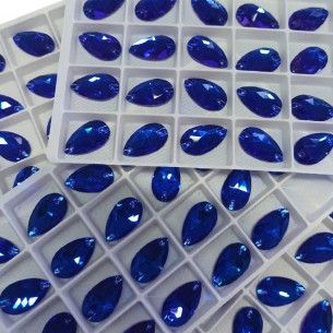 Pietra da Cucire in Cristallo GT Crystal Goccia mm 28x17 Blu Majestic - 1PZ 2