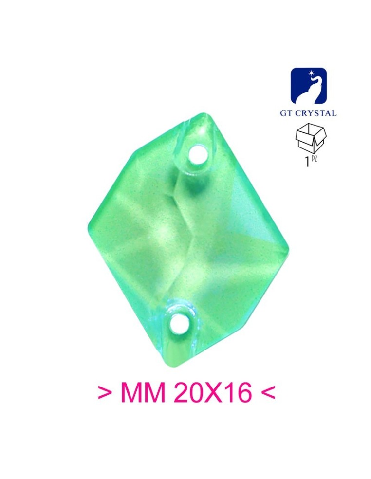 Pietra da Cucire in Cristallo GT Crystal Cosmic  mm 20x16 Verde Fluo AB - 1PZ