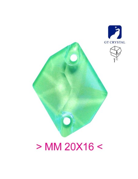 Pietra da Cucire in Cristallo GT Crystal Cosmic  mm 20x16 Verde Fluo AB - 1PZ
