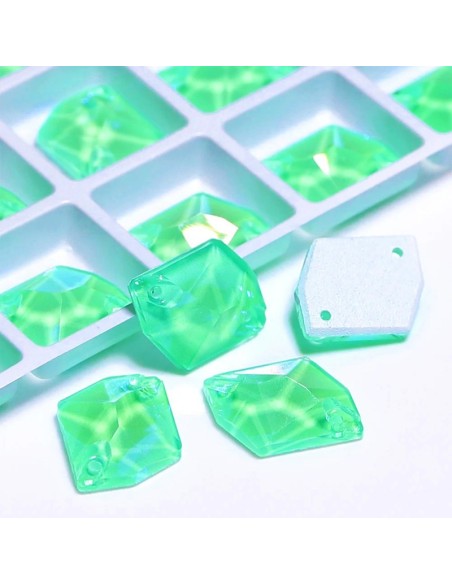 Pietra da Cucire in Cristallo GT Crystal Cosmic  mm 20x16 Verde Fluo AB - 1PZ