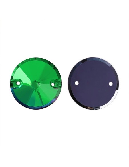 Pietra Tondo mm 18 Emerald - 1PZ - Pietre da cucire tutto cristallo
