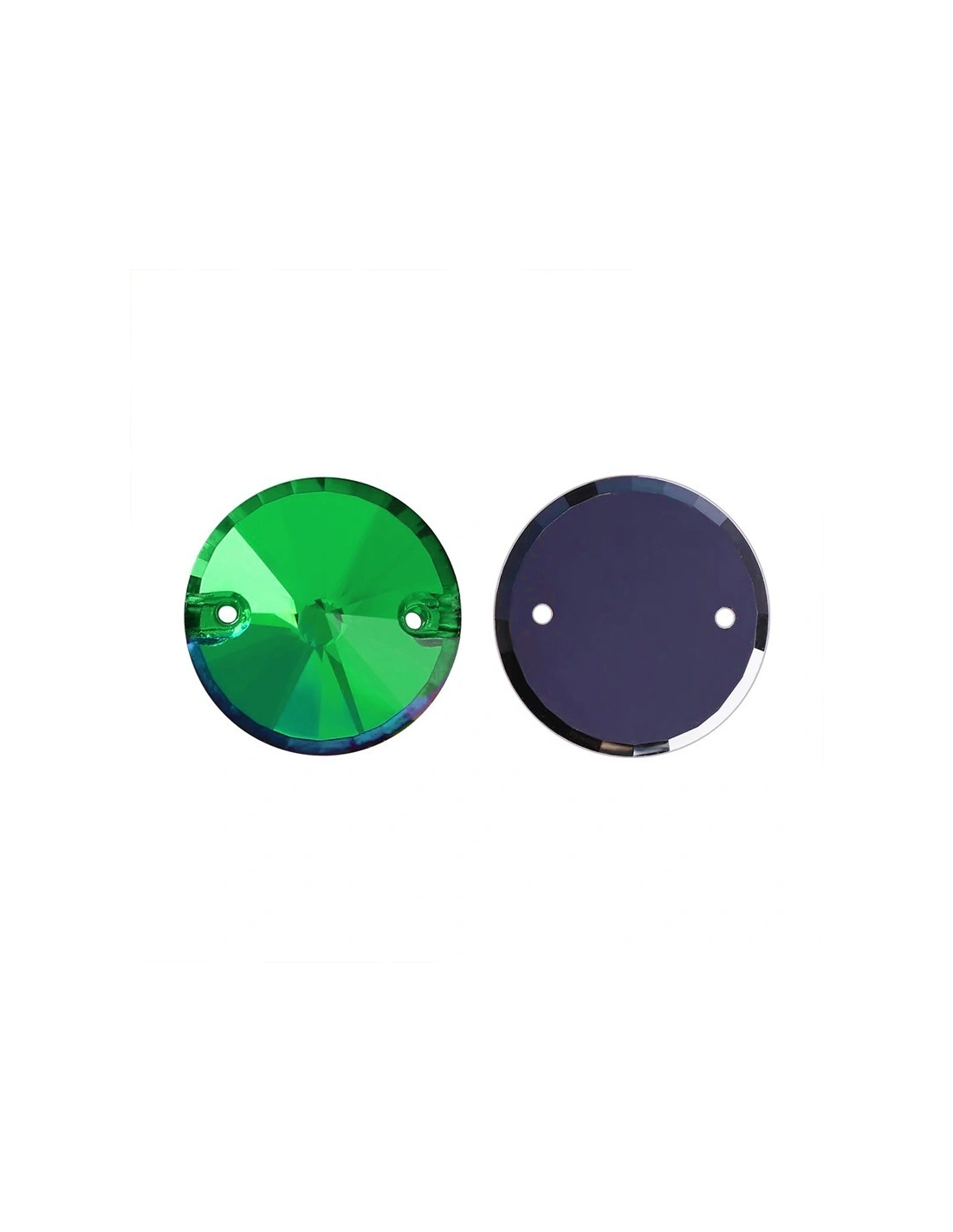 Stone Round mm 18 Emerald - 1PC - Stone to be sewn all crystal