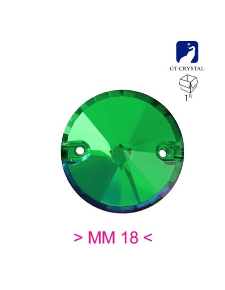 Pietra da Cucire in Cristallo GT Crystal Tondo mm 18 Peridot - 1PZ
