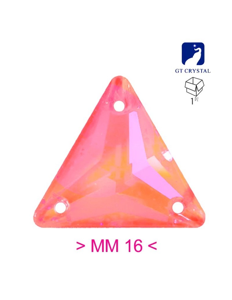 Stone Triangle mm 16 Hematite - 1PC - Stone to be sewn all crystal