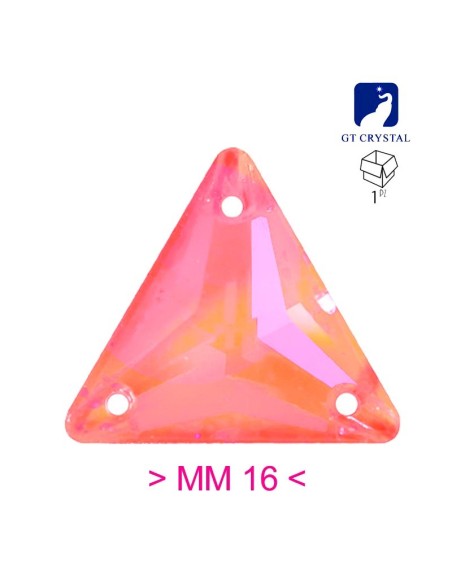 Stone Triangle mm 16 Hematite - 1PC - Stone to be sewn all crystal