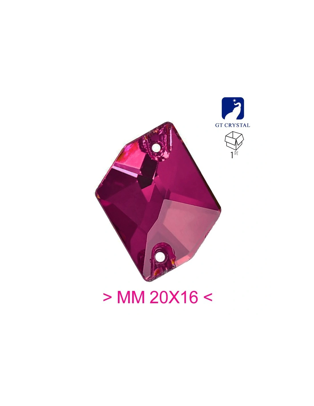 Pietra da Cucire in Cristallo GT Crystal Cosmic  mm 20x16 Ruby - 1PZ