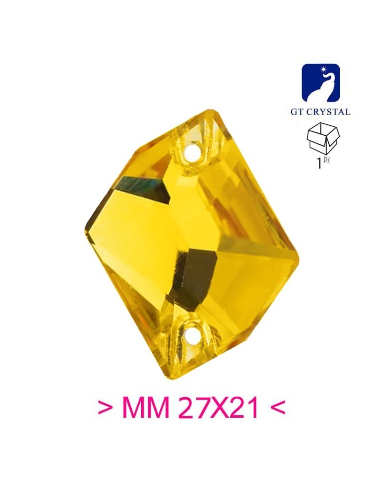 Pietra da Cucire in Cristallo GT Crystal Cosmic mm 27x21 Light Topaz - 1PZ