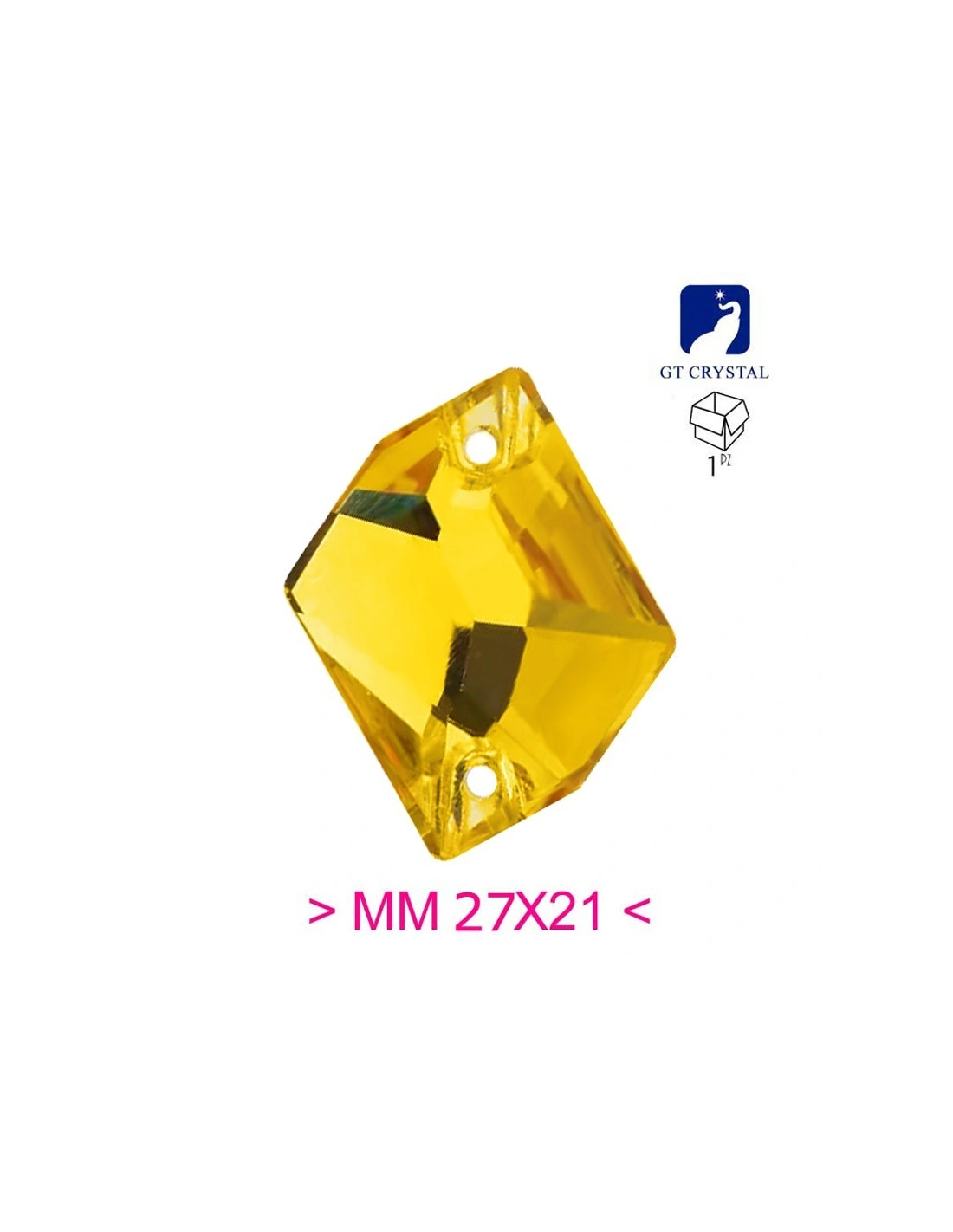 Pietra da Cucire in Cristallo GT Crystal Cosmic mm 27x21 Light Topaz - 1PZ