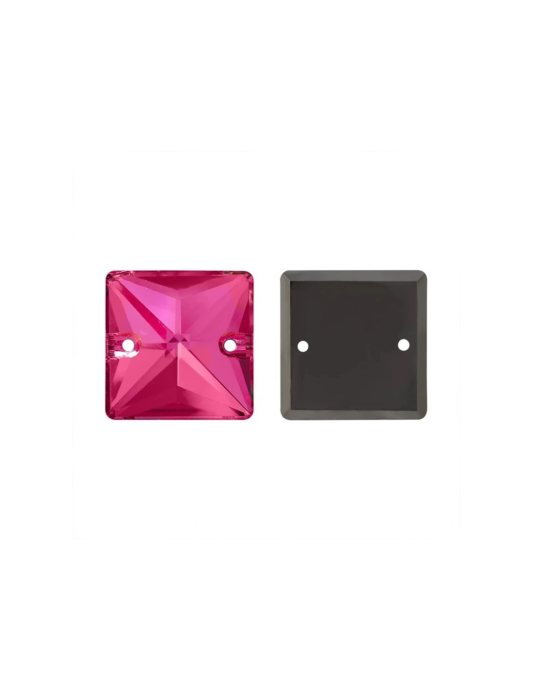 Pietra da Cucire in Cristallo GT Crystal Quadrato mm 16 Rose - 1PZ