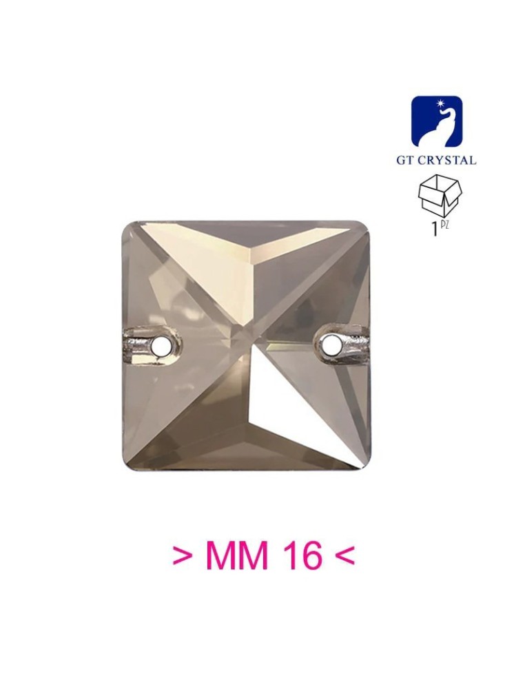 Stone Square mm 16 Crystal AB- 1PC - Stone to be sewn all crystal