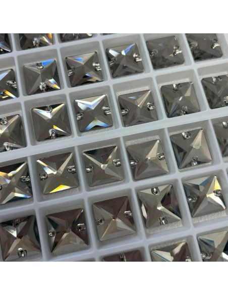 Stone Square mm 16 Crystal AB- 1PC - Stone to be sewn all crystal
