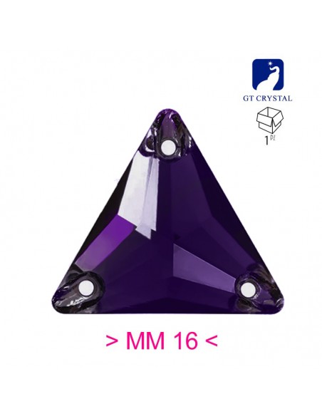 Pietra da Cucire in Cristallo GT Crystal Triangolo mm 16 Purple Velvet - 1PZ Pietra da Cucire in Cristallo GT Crystal Triangolo mm 16 Purple Velvet - 1PZ