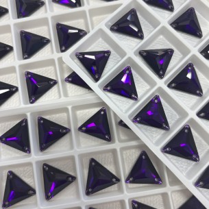 Pietra da Cucire in Cristallo GT Crystal Triangolo mm 16 Purple Velvet - 1PZ 2
