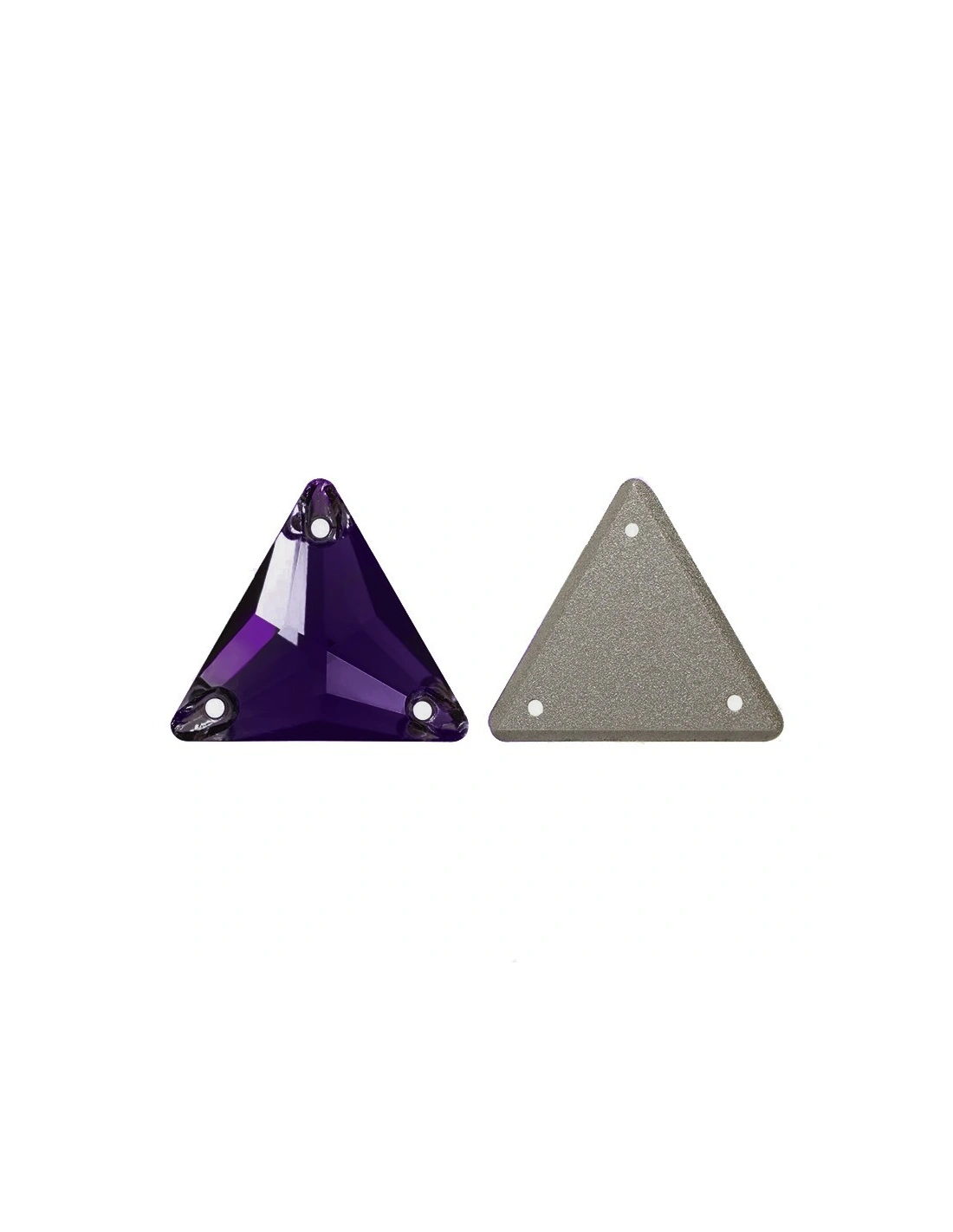 Stone Triangle mm 16 Hematite - 1PC - Stone to be sewn all crystal