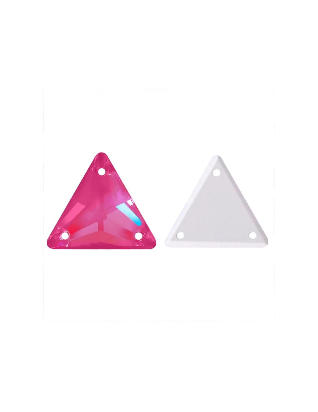 Pietra da Cucire in Cristallo GT Crystal Triangolo mm 16 Fuchsia Fluo AB - 1PZ