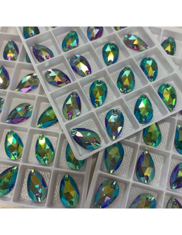Stone Drop mm 18x10,5 Emerald - 1PC - Stone to be sewn all crystal