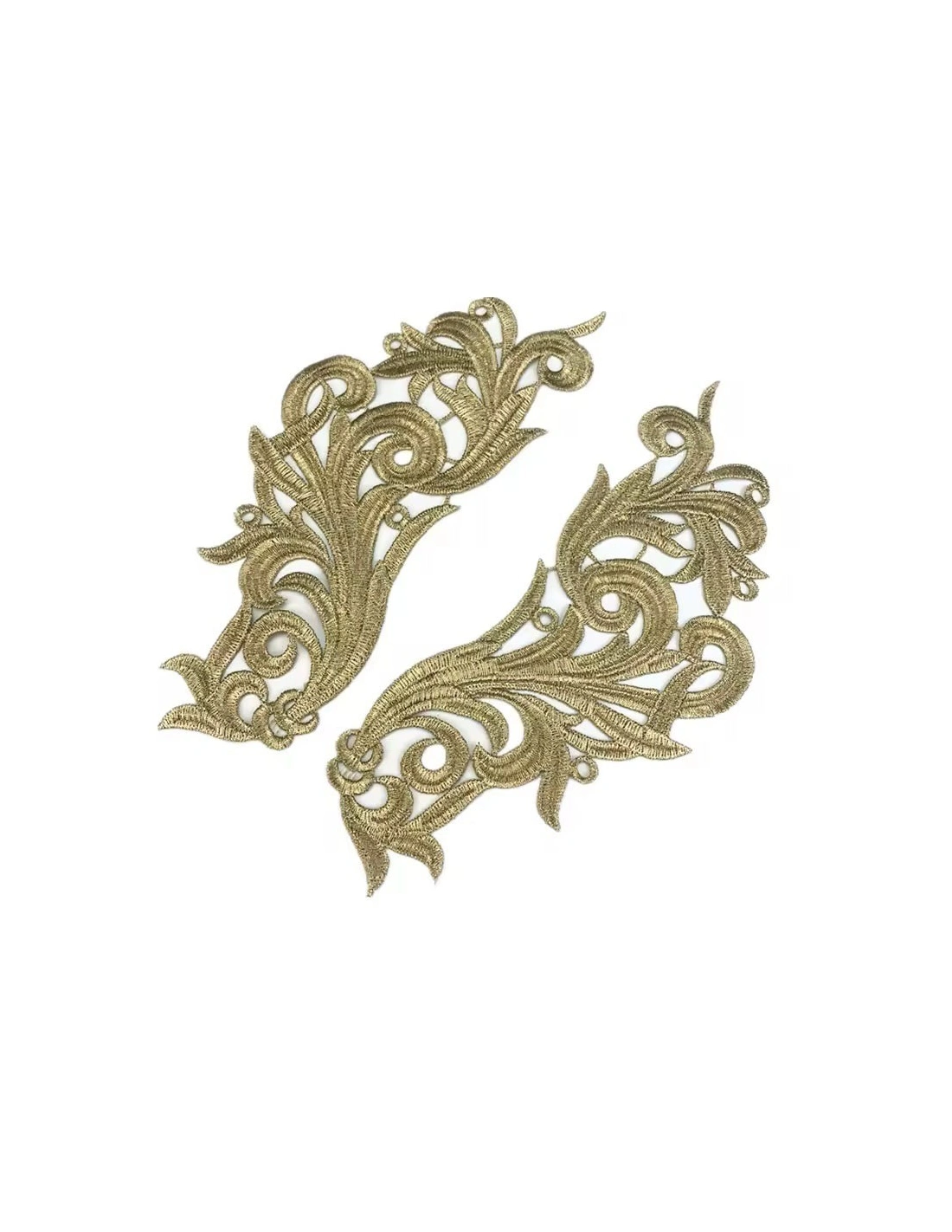 Applicazione in Tessuto ricamato Oro cm 22x9 - 1PA