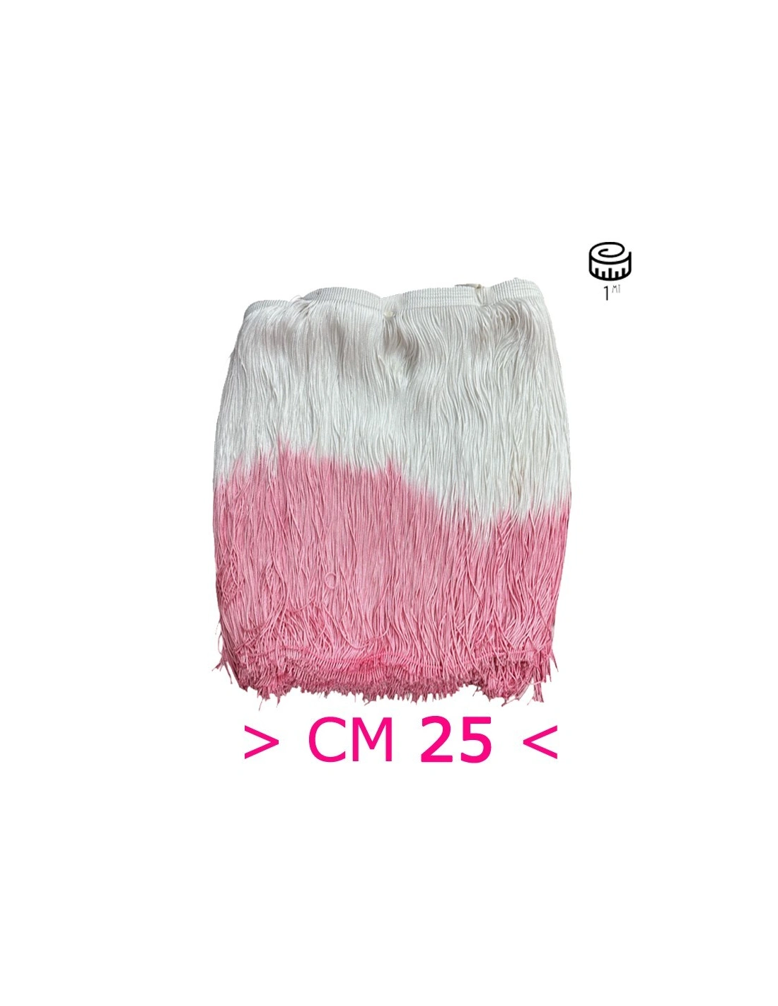 Tripolino Fringe Two-tone cm 25 White-Pink - Pack of 1 mt.