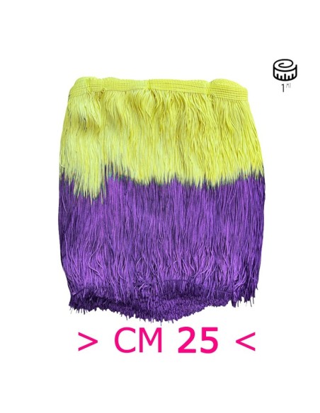 Tripolino Fringe Two-tone cm 25 Fluorescent Yellow-Purple - Pack of 1 mt.