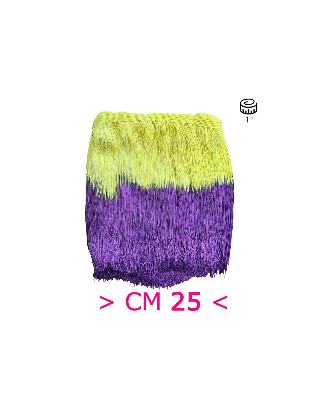 Tripolino Fringe Two-tone cm 25 Fluorescent Yellow-Purple - Pack of 1 mt.