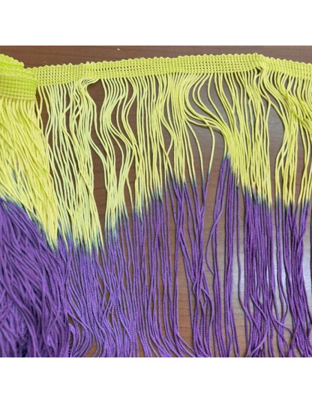 Tripolino Fringe Two-tone cm 25 Fluorescent Yellow-Purple - Pack of 1 mt.