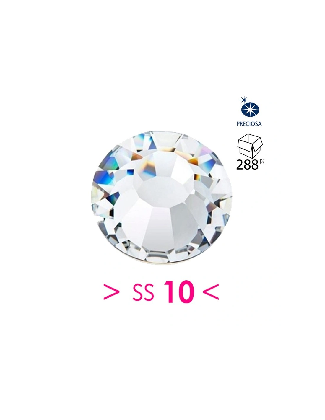 Rhinestones Preciosa Hotfix ss 10 Crystal - 144 pcs - Size: ss10 (2.8mm)