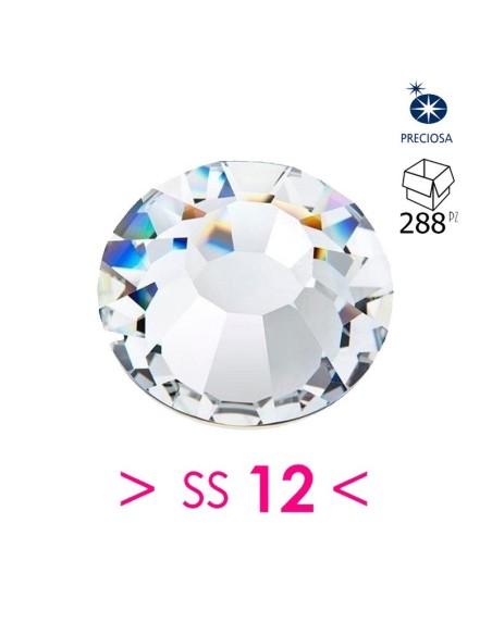 Rhinestones Preciosa Hotfix ss 12 Crystal - 144 pcs - Hotfix Strass