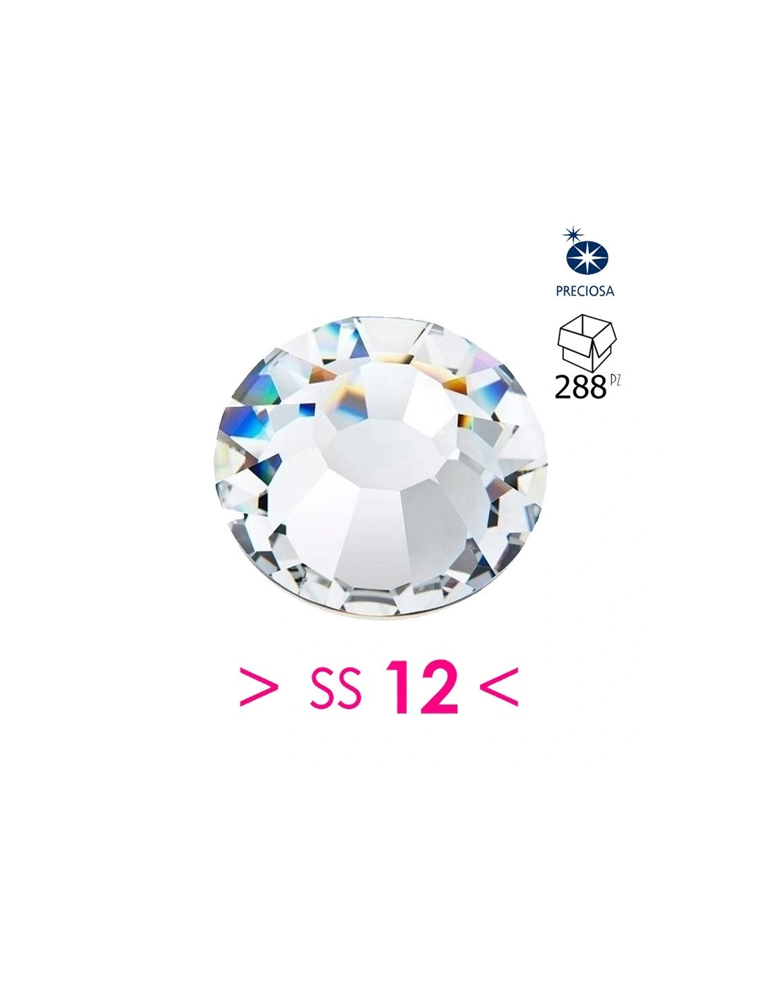Preciosa Strass Termoadesivi ss 12 Crystal - 288PZ