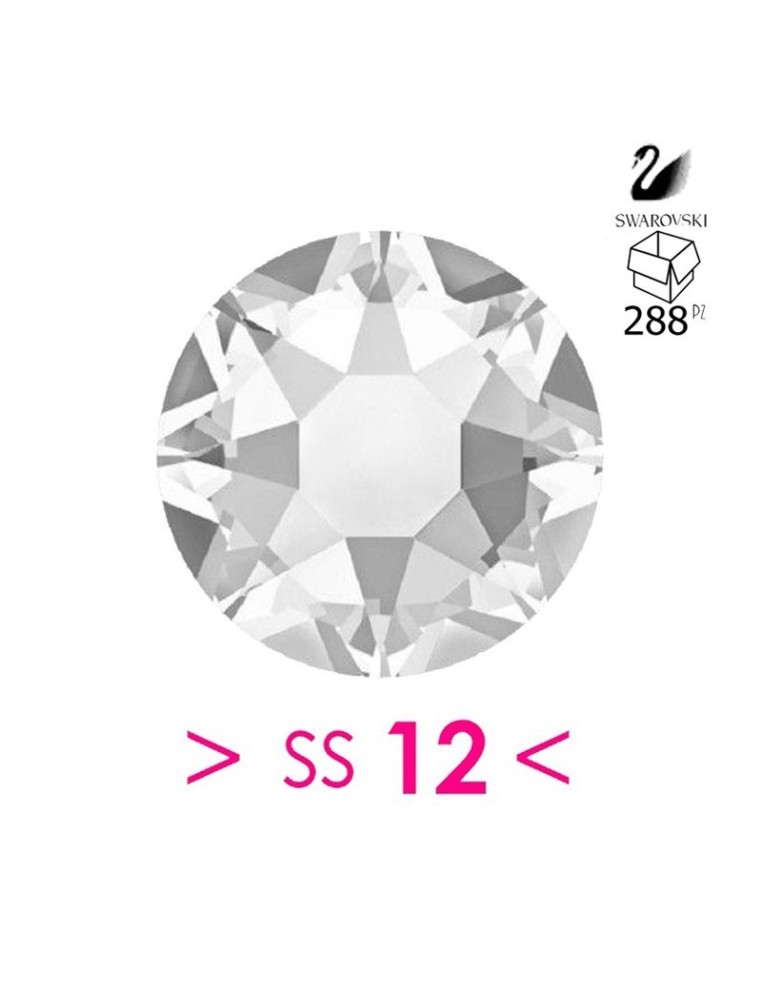 Rhinestones Swarovski XIRIUS Rose ss 12 Crystal - 144pcs - Hotfix Strass