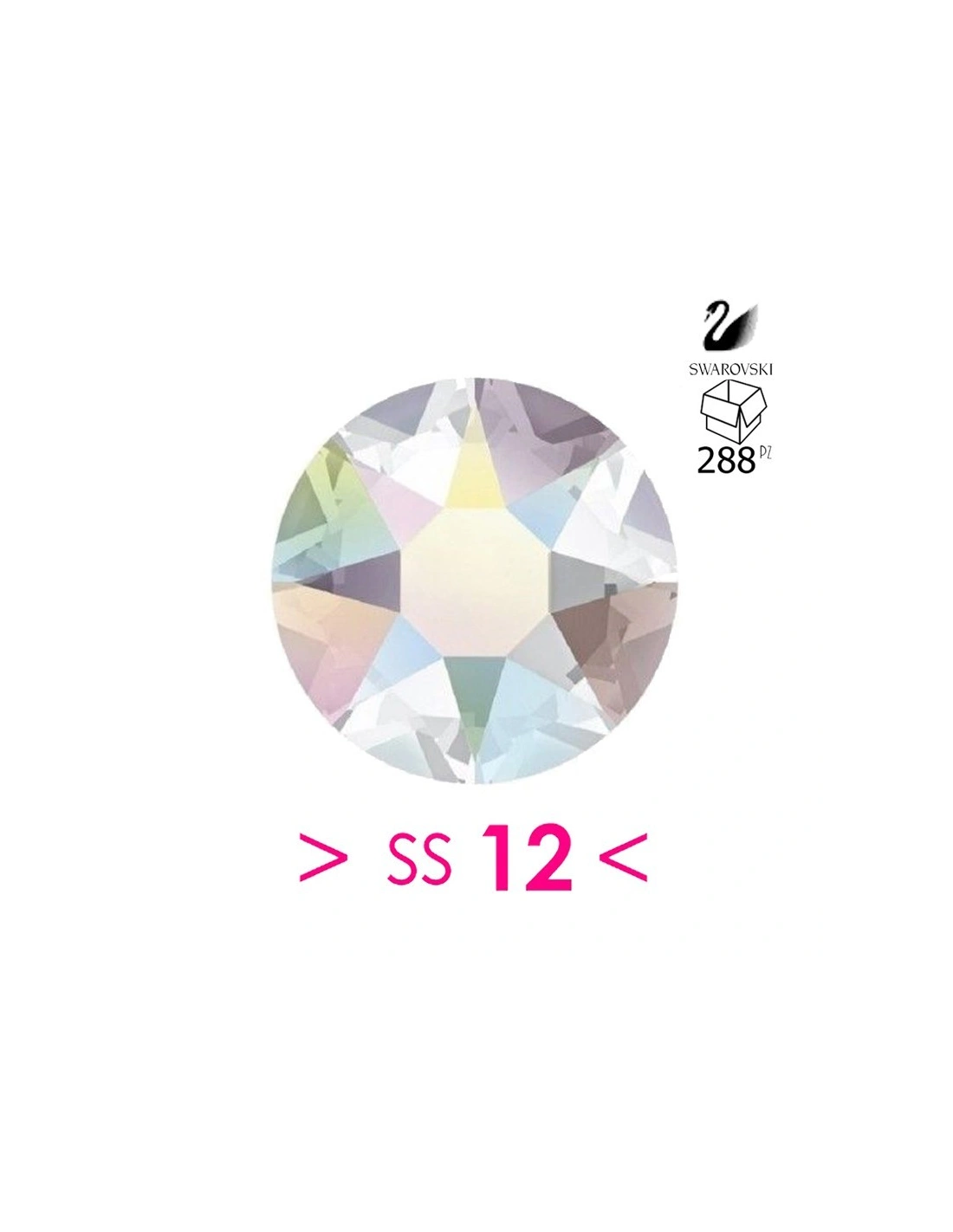 Strass Swarovski XIRIUS Rose ss 12  Crystal AB - 288PZ