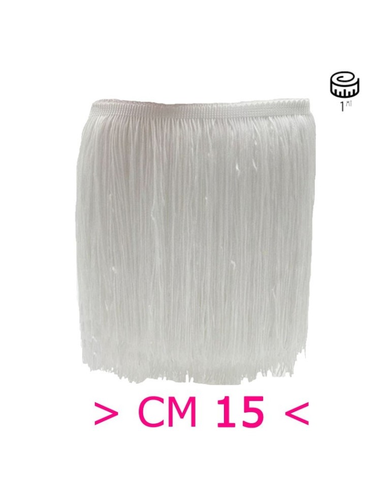 Tripolino Fringe cm 15 White - Pack of 1 mt.