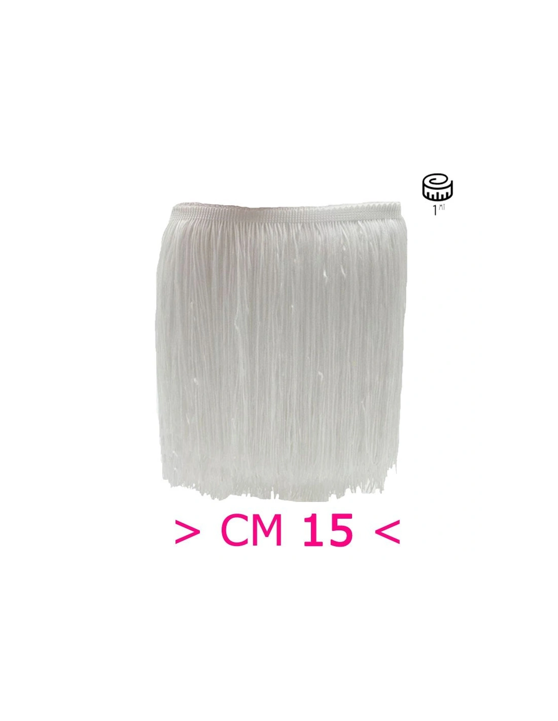 Tripolino Fringe cm 15 White - Pack of 1 mt.