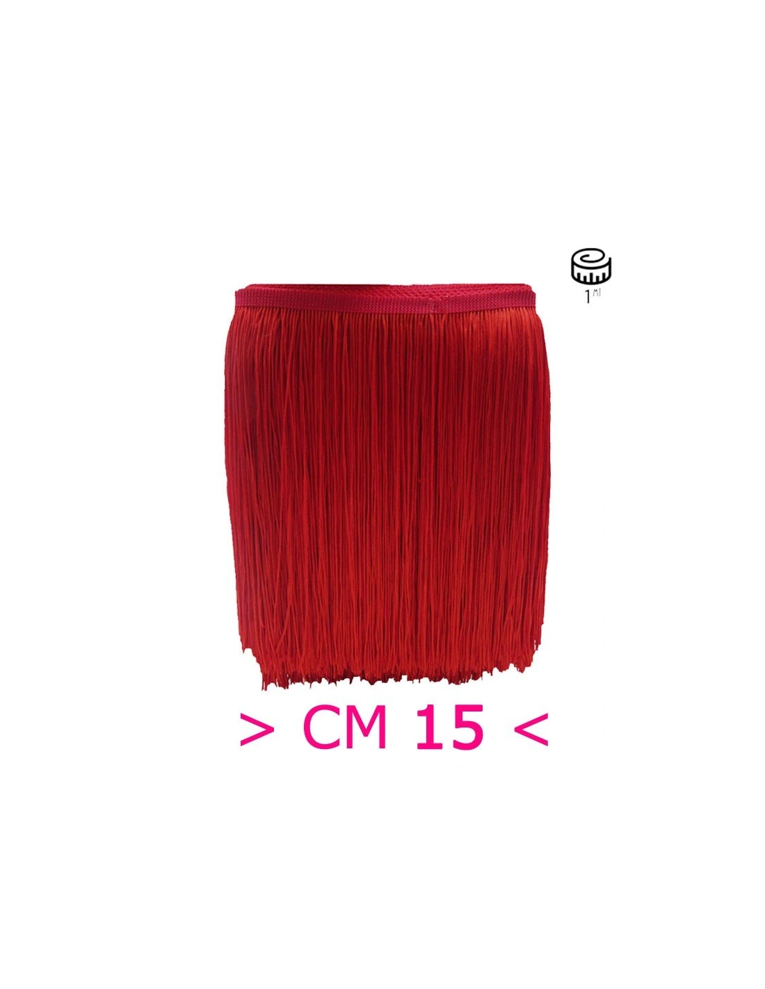 Frangia in Tripolino cm 15 Rosso - Pacco 1 mt.