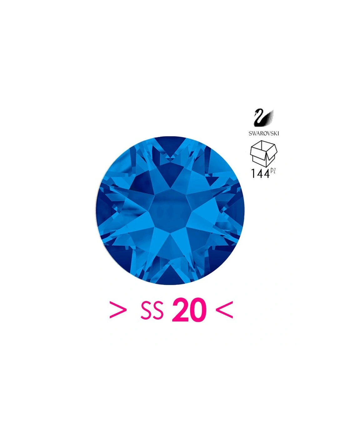 Rhinestones Swarovski XIRIUS Rose ss 20  Meridian Blue - 144pcs - Hotfix Strass