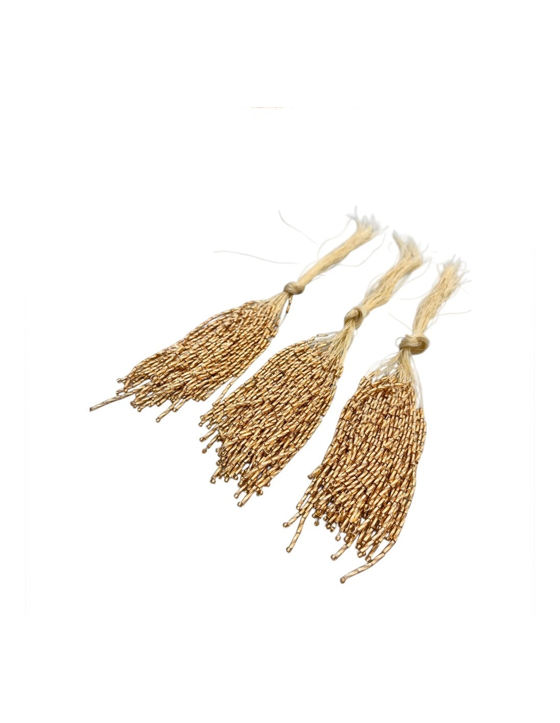 Fringes sewing bugles Gold Pack - 1MT. - Fringes and Feathers
