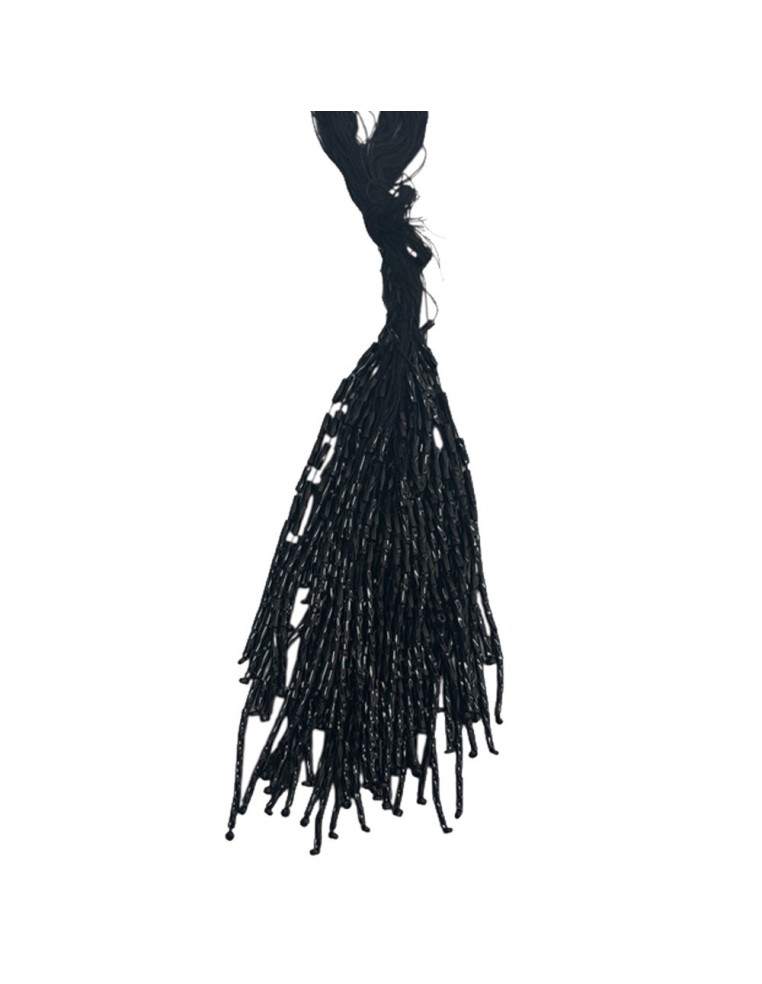 Fringes sewing bugles Black Pack - 1MT. - Fringes and Feathers