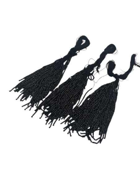 Fringes sewing bugles Black Pack - 1MT. - Fringes and Feathers
