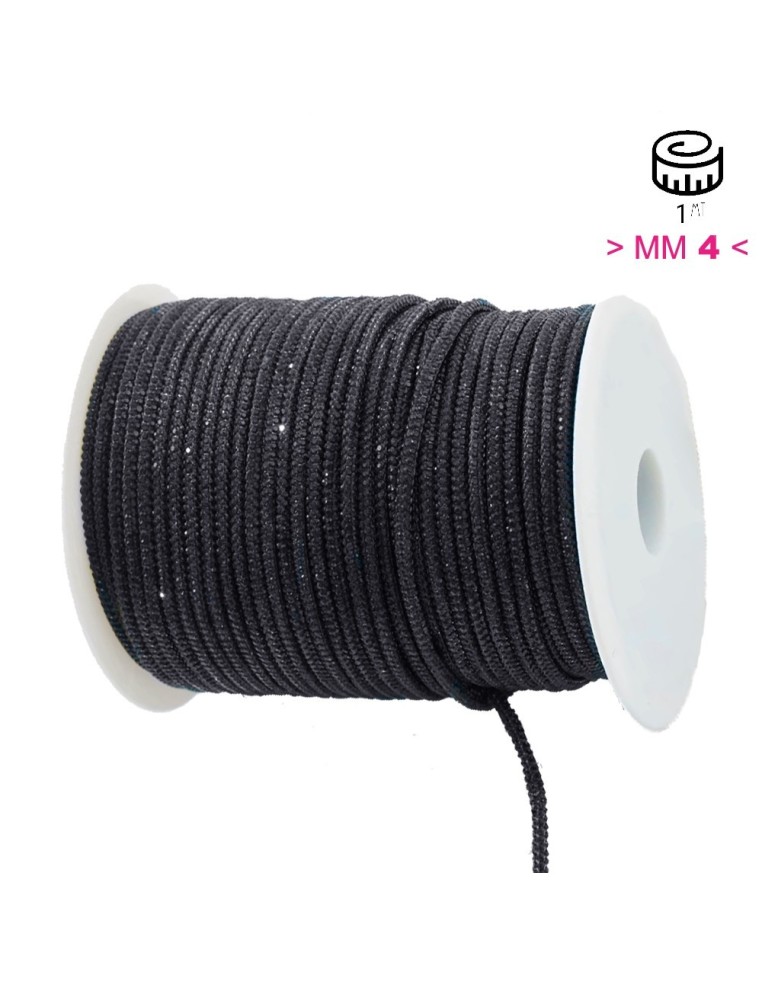 Cord Rhinestones mm 4 Black - 1MT