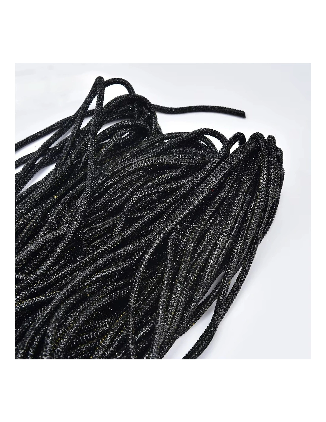Cordoncino Strass mm 4 Nero - 1MT
