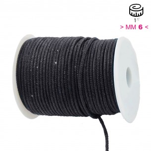 Cordoncino Strass mm 6 Nero - 1MT