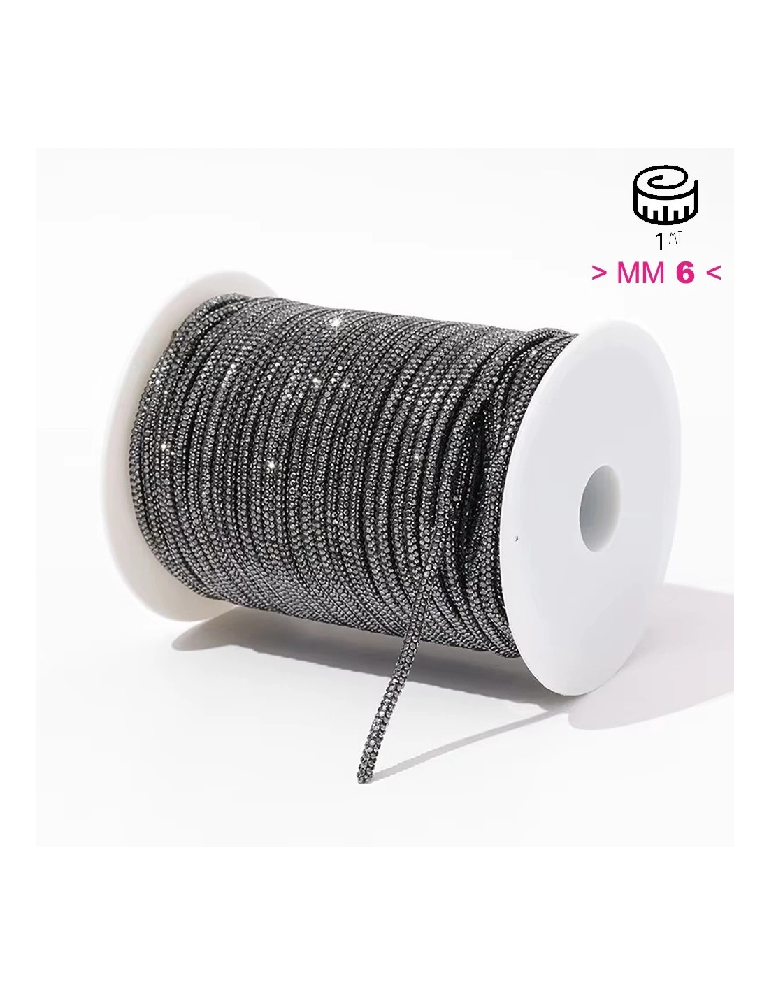 Cord Rhinestones mm 4 Black - 1MT