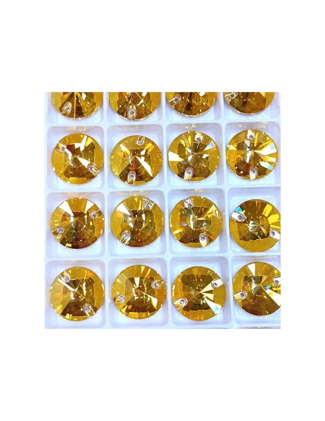 Stone Round mm 16 Sunshine- 1PC - Stone to be sewn all crystal