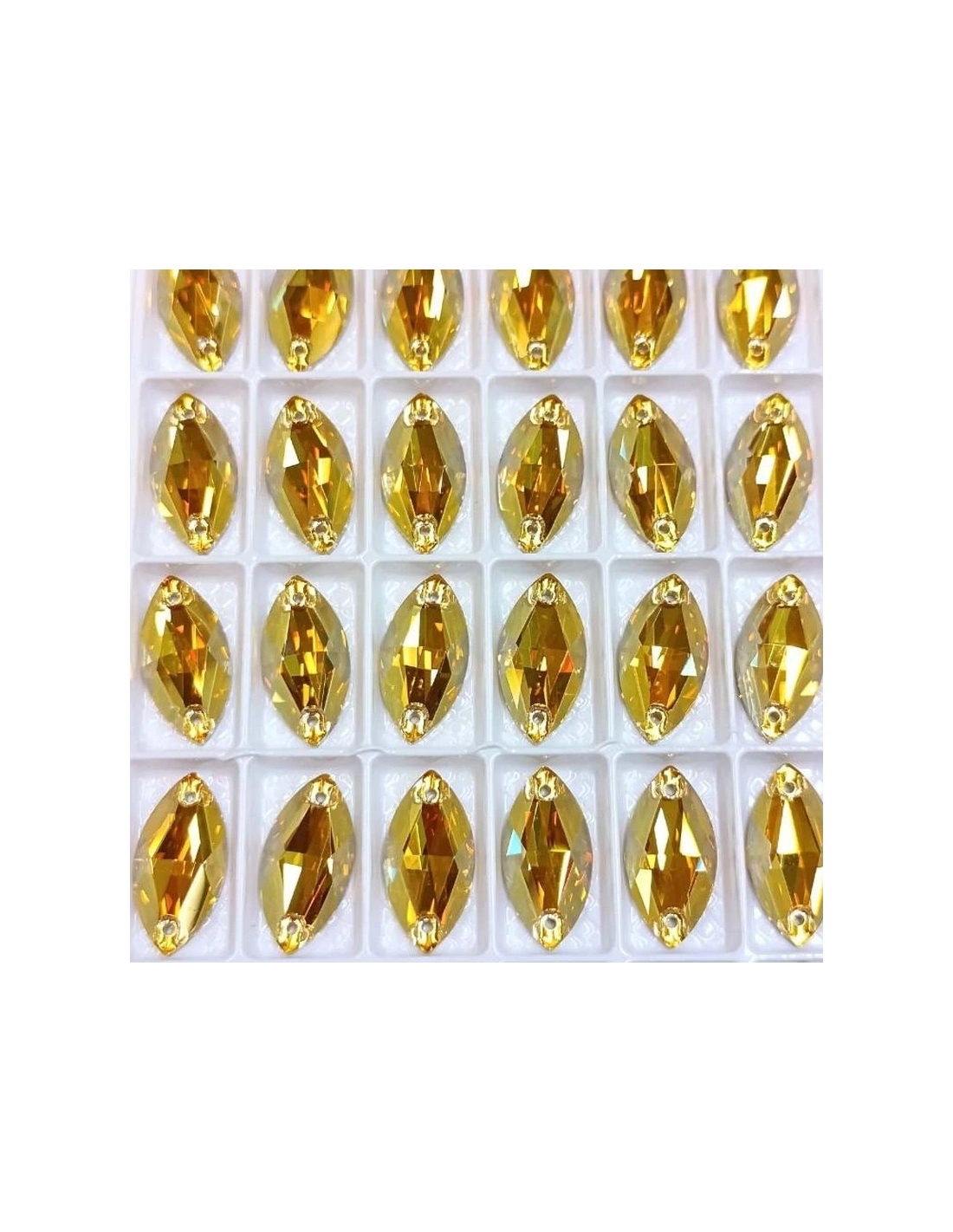 Stone Shuttle 18x9 mm Sunshine - 1PC - Stone to be sewn all crystal