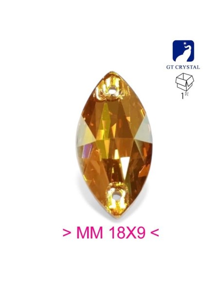 Stone Shuttle 18x9 mm Sunshine - 1PC - Stone to be sewn all crystal
