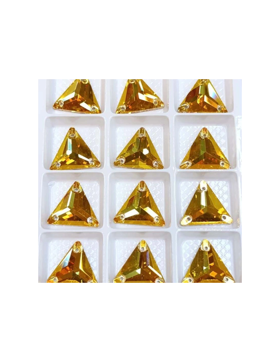 Stone Triangle mm 16 Sunshine - 1PC - Stone to be sewn all crystal