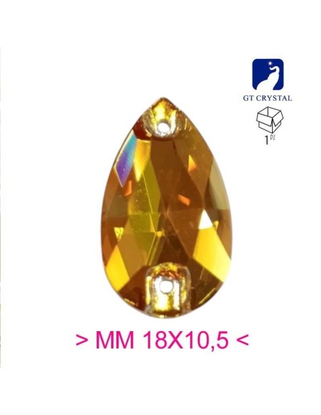 Stone Drop mm 18x10,5 Sunshine - 1 PC - Stone to be sewn all crystal