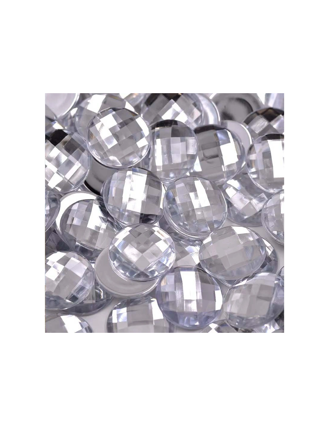 Round Stone Chessboard Circle Flat back mm 12 Crystal - PC - round (crystal stones)