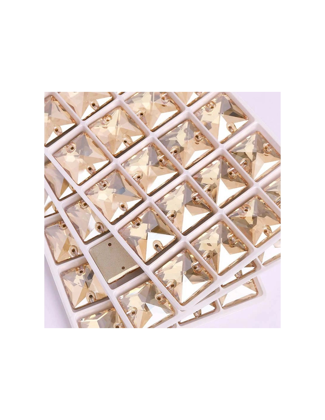 Stone Square mm 16 Sunshine - 1PC - Stone to be sewn all crystal