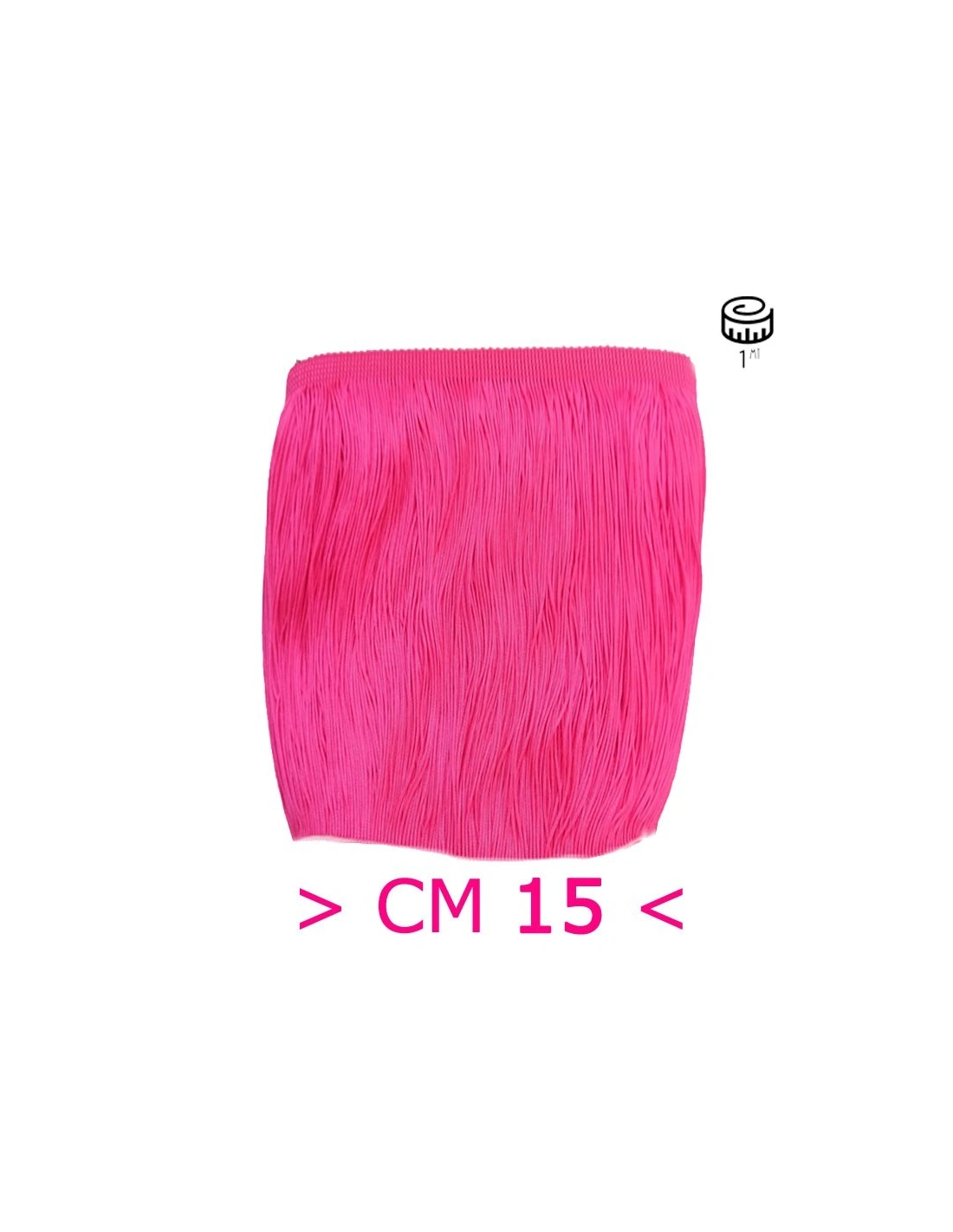 Frangia in Tripolino cm 15 Fuchsia Fluo  - Pacco 1 mt.
