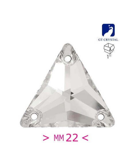 Stone Triangle mm 16 Crystal - 1PC - Stone to be sewn all crystal